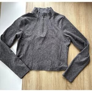 Gilly Hicks Women's Active Recharge Quarter Zip Jacket Size M Marled Gray